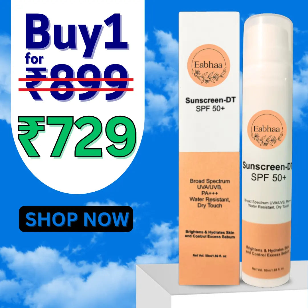 Eabhaa Sunscreen-DT Gel SPF 50 PA+++, Dry Touch, UVA/UVB Protection, 50ml