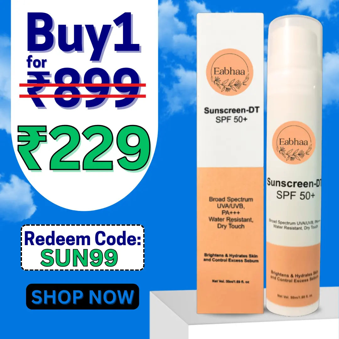 Eabhaa Sunscreen-DT Gel SPF 50 PA+++, Dry Touch, UVA/UVB Protection, 50ml