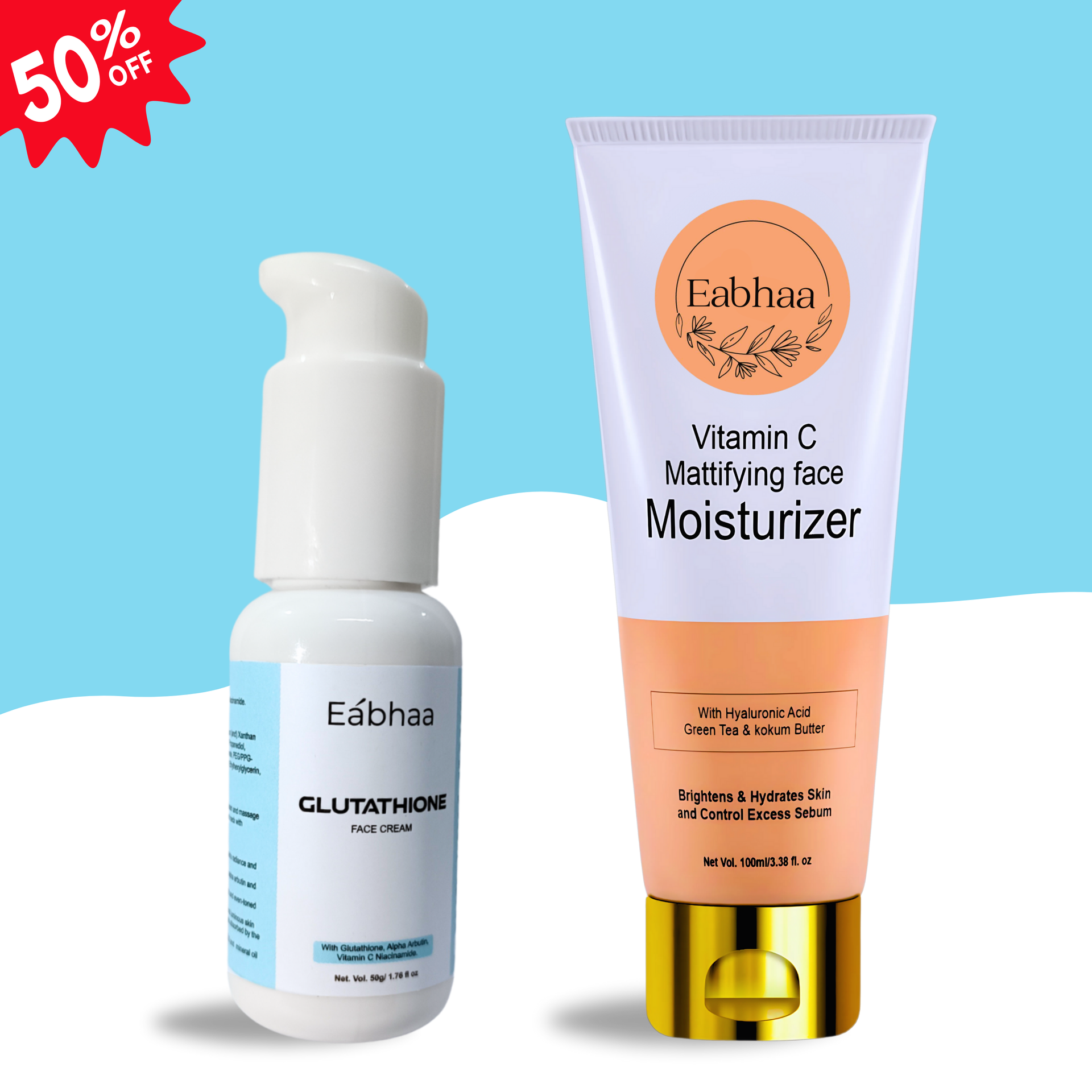 Glutathione Face Cream & Vitamin C Moisturizer for Pigmentation & Glow EABHAA Glutathione Face Cream & Vitamin C Moisturizer for Pigmentation & Glow EABHAA