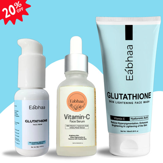 Winter Radiance Combo: Glutathione Face Cream, Face Wash & Vitamin C Serum