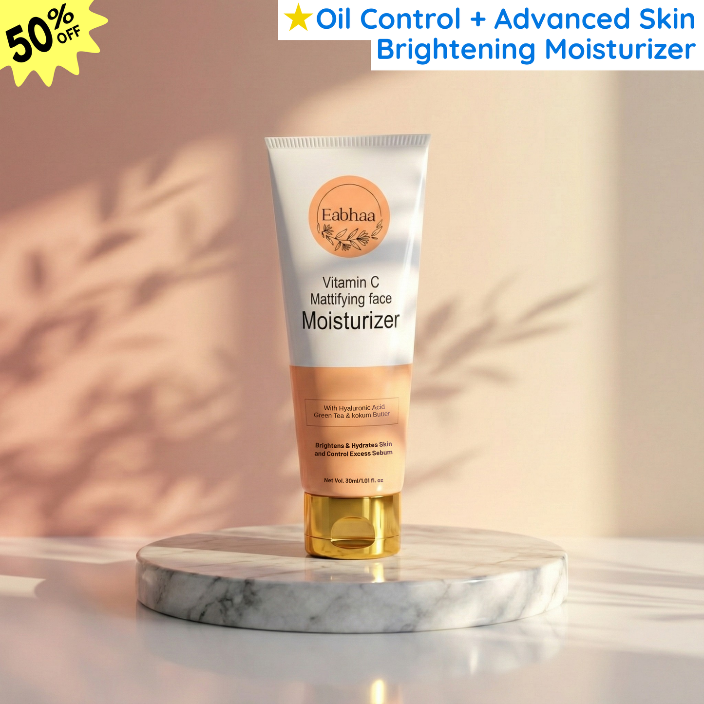 Eabhaa Vitamin C Mattifying Moisturizer, Anti-Acne (100ML)