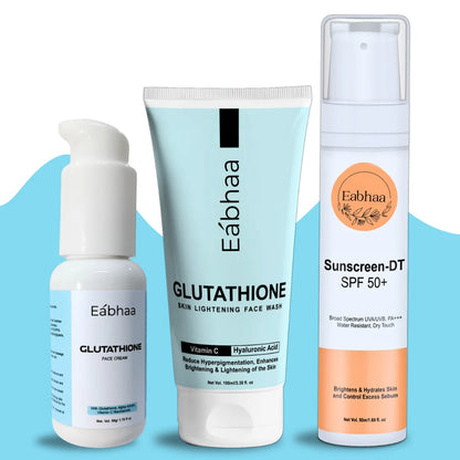 Eabhaa Glutathione Face Cream, Face Wash & Sunscreen DT SPF50+