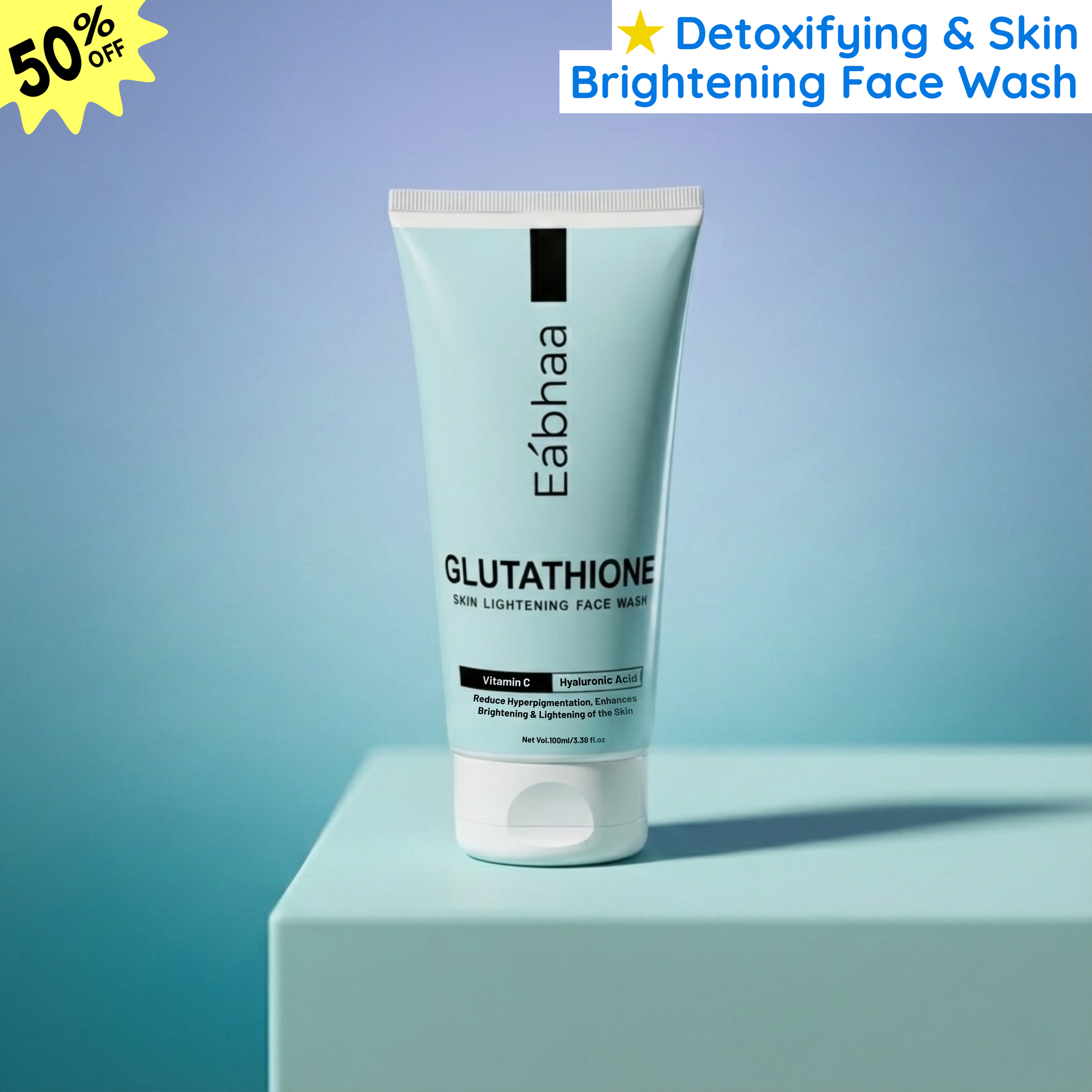 Glutathione Face Wash for Women And Men, Vitamin C Face Wash for Skin Whitening (100ML) EABHAA Glutathione Face Wash for Women And Men, Vitamin C Face Wash for Skin Whitening (100ML) EABHAA