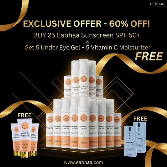 Buy Eabhaa Sunscreen SPF 50+ and Get 5 pieces of Eabhaa Under Gel and 5 Vitamin C Moisturizer