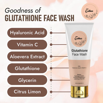 Eabhaa Glutathione Face Wash for Men and Women, Vitamin C Face Wash for Skin Whitening (100ML)