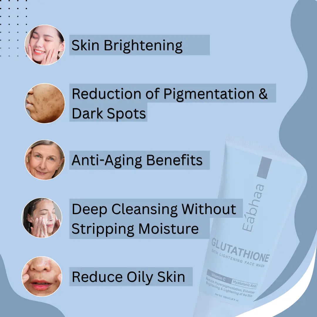 Eabhaa Glutathione Face Wash for Men and Women, Vitamin C Face Wash for Skin Whitening (100ML)