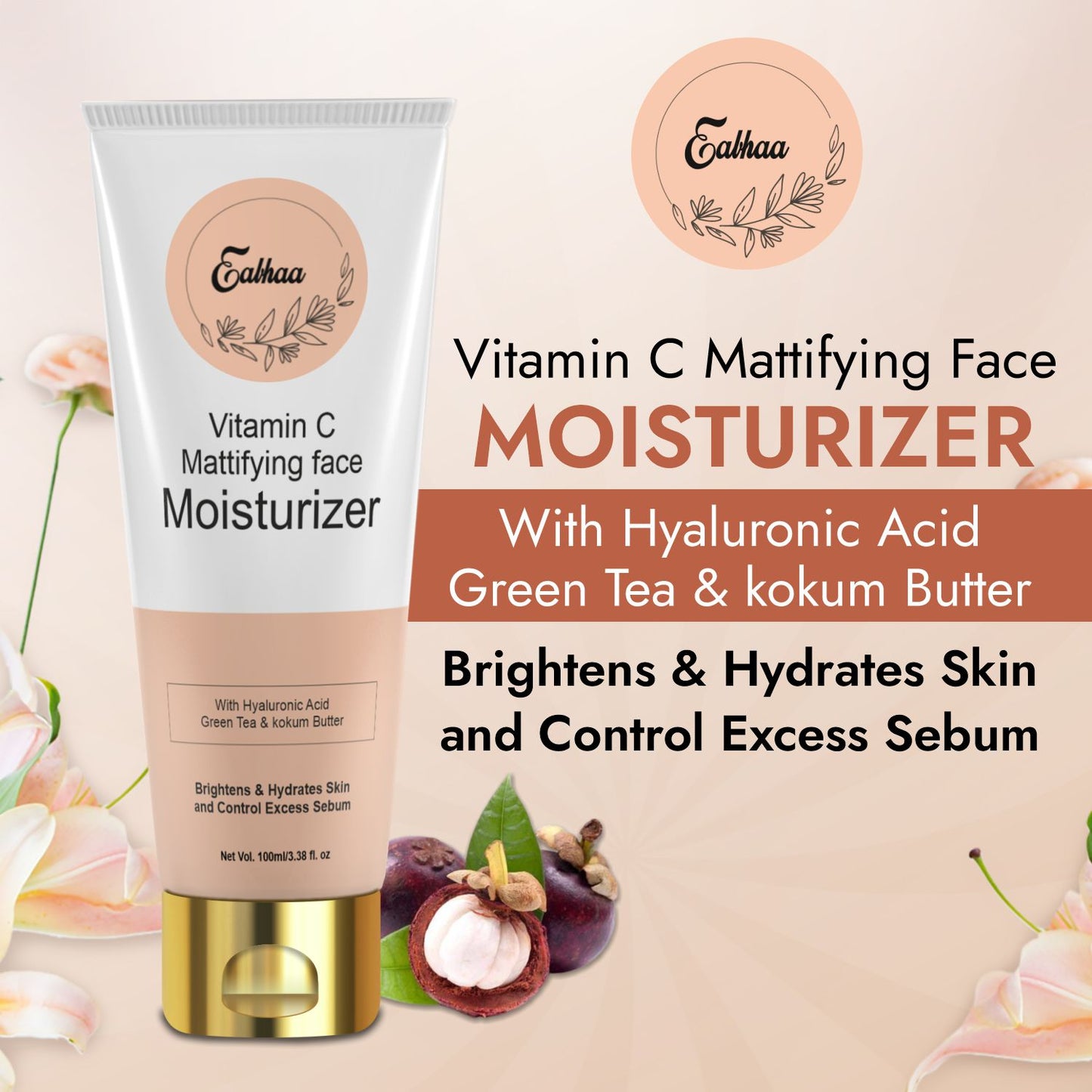 Eabhaa Vitamin C Mattifying Moisturizer, Anti-Acne (100ML)