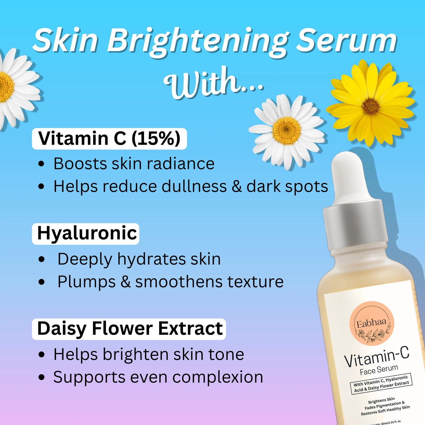 Vitamin C Face Serum with Hyaluronic Acid, Anti-Pigmentation (30ML) for Men & Women