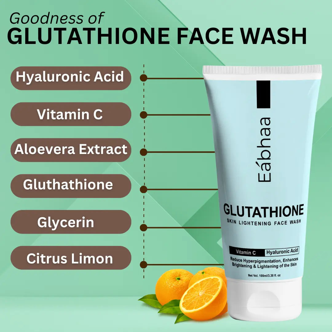 Eabhaa Glutathione Face Wash for Men and Women, Vitamin C Face Wash for Skin Whitening (100ML)